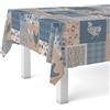 Martina Home Tovaglia in tela cerata Patch, 260 x 140 cm, colore: blu