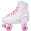 MADIVO Swirl Pattini classici da donna in stile retrò, dimensioni regolabili, cuscinetti a sfera ABEC7, colore bianco e rosa, pattini in linea, taglia 31-34, 35-38, 39-42 (S (31-34)