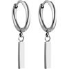 Purelei Orecchini Huli Creole (Argento) - Orecchini donna in resistente acciaio inossidabile - Orecchini argento impermeabili da donna - Diametro 1,6 cm cm - Gioielli per un look personalizzato