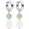 Purelei Orecchini a goccia di quarzo chiaro, orecchini da donna in acciaio inossidabile resistente, avventurina impermeabile e perle di quarzo, lunghezza 44,5 mm (Argento)