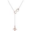 WearTravelers Collana Aereo e Infinito in argento 925 con zirconi - Idea Regalo per Donna Viaggiatrice - Prodotto Made in Italy - Modello Sidney (Oro Rosa)