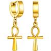 FaithHeart Orecchini a Goccia per Uomo Donna Orecchini a Cerchio Piccoli Vichinghi/Religione/Stile Fantasia Acciaio Inossidabile/Nero/Oro Gioielli Gotici HipHop Punk Biker