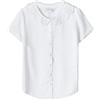 MAX&MIA Maglietta bianca a maniche corte per ragazze | 100% viscosa | button-down | colletto decorativo | ideale per occasioni speciali, vacanze, compleanni, asilo, bianco, 6 anni