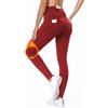 BAYGE Leggings Termici Donna Invernali Foderati in Pile Vita Alta Impermeabili Opaque Slim Fit Jeggings Pantaloni da Yoga Escursionismo Sportivi Collant con Tasche, Blu, XXL