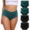 Dumwis Slip Donna Senza Cuciture,Mutande Donna Vita Alta,Microfibra Culotte Donna Invisibili,Morbide Intimo Sexy Donna,Elasticizzate Comode Mutandine Donna Briefs Pacco da 4(S-3XL)