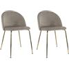 Marvin Sedia in Velluto e Oro Oslo da Sala Pranzo Con Gambe Metallo Dorate Seduta Imbottita Sedie Poltroncine Di Design Per Salotto Soggiorno Moderne (Tortora, 2)