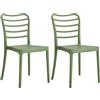 Totò Piccinni Sedia ARCO in polipropilene in fibra di vetro design impilabile (Verde, 2)