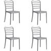 Totò Piccinni Sedia ARCO in polipropilene in fibra di vetro design impilabile (Grigio, 4)