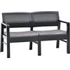 vidaXL Panchina Giardino 2 Posti con Cuscini 120 cm Plastica Antracite