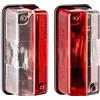 AUTOLIGHT 24 - Set di 2 luci di posizione, rosso/bianco, fanali d'ingombro, luci di posizione laterali, con lampadine, per camper, roulotte e rimorchi
