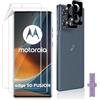 Datree 2 Pezzi per Motorola Moto Edge 50 Fusion Pellicola Protettiva, 2 Pezzi Pellicola Fotocamera Vetro Temperato(Nera), HD Anti Graffio Amichevole Protettiva Protezione Schermo