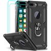 LeYi Cover Per iPhone 8 Plus/7 Plus,iPhone 6s Plus/6 Plus con Vetro Temperato [2 Pack], Custodia Grado Militare 360° Anello Supporto Ring Bumper TPU Case Silicone Custodie per iPhone 6/6s/7/8 Plus