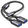 KiWiBiRD sdoppiatore USB C, splitter USBC 2 porte, adattatore tipo C maschio a doppia USB-A femmina per dati ricarica compatibile con pc mac iPhone 16 15 iPad tablet PS5 auto tastiera mouse