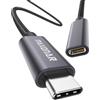 Belker Cavo di prolunga USB C (2M) USB3.1 (5gbps) TipoC Maschio a Femmina Estensione Ricarica e Sincronizzazione per Mac Book Pro 2023 M3 Pro M2 Max Galaxy S23/S22 Note 20 Pixel 8 Dell XPS Grigio