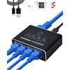 GNUADZ Switch Ethernet da 1 a 4 1000Mbps Sdoppiatore Ethernet Alluminio Splitter Gigabit LAN con Cavo di Alimentazione USB C. Adatto a Computer,Router,Set Top,Box,TV