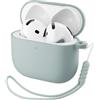 ORNARTO Cover Silicone per AirPods 4 (2024), Protezione per AirPods 4 Generation [con Laccio], Custodia Airpods 4 [Protezione Completa]-Menta Verde