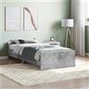 Gecheer Struttura Letto,Giroletto,Singolo,Moderno,in Legno Multistrato,Grigio Cemento,con Testiera,con Pediera,100x200 cm,Letto con Doghe,Sttruttura Letto,Singolo Moderno 100x200 cm,Letto con Pediera
