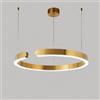 KlkrzJwy 15.7'' LED Moderne Luci Pendenti Cerchio Lampada a Sospensione da Soffitto 3 Colori Dimmerabile Lampadario Altezza Regolabile Lampada a Sospensione di Lusso Oro per Camera da Letto