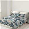 BANZAII TEXTILE INNOVATOR ONLINE Banzaii Copripiumino Matrimoniale 250x200 cm con Cerniera e Lacci Angolari 100% Microfibra Manopesca, Set Copripiumino e 2 Federe con Zip 50x80 cm, Made in Italy, Sara Acquamarina