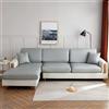 OKJK Coprisedile per Divano Elastico, Copri Cuscini per Divano in Tessuto con Tecnologia in Similpelle Impermeabile, Copridivano indossabili AntiGraffio (Light Grey,Size 2)