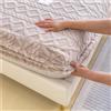 Mateju Lenzuolo con Angoli in Pile Jacquard, Coprimaterasso in Inverno, Morbido, Caldo, Angolo Elastico Profondi da 28 cm per Letto Singolo, Matrimoniale, Una Piazza e Mezza (200x220cm,Cachi)