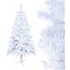 YRHome - Albero di Natale artificiale, 120 cm, abete bianco in PVC, decorazione natalizia, montaggio rapido, sistema pieghevole, ignifugo, per casa, ufficio, negozi, con supporto in metallo