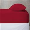 BANZAII TEXTILE INNOVATOR ONLINE Banzaii Lenzuolo sotto con Angoli Invernale Felpato in Flanella Anti-Pilling 100% Cotone Tinta Unita Due piazze Maxi Matrimoniale 180 x 200 Rosso