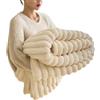 XILENY Coperta Pile Matrimoniale 200x230 cm Morbido Caldo Plaid Peloso di Pelliccia Sintetica per Letto e Divano - Lavabile per Inverno Autunno (Bianco Latte Addensato)
