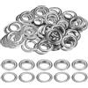 QUARKZMAN 40 Set di Occhielli con Rondelle 17mm Kit Occhielli in Metallo Ramato per Teloni per Tende in Tessuto, Cintura in Pelle, Borsa per Scarpe, Fai da Te, Tono Argento