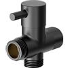 Linkidea LI5058 - Valvola deviatrice a 3 vie in ottone massiccio, colore: nero opaco