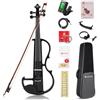 Vangoa Elettrica Silenzioso Violino 4/4 Full size Legno D'acero Violini per Principianti Studenti Adulti Adolescenti con Kit di Partenza, Nero