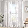 MIULEE Tende Trasparente per Interni con Fettuccia, Tenda Finestre con Motivo a Foglia Ricamata, Tende Voile per Camera da Letto Moderne Casa Soggiorno e Salotto 2 Pezzi 140x260cm Bianco