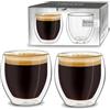 Creano Set 2 Tazze Cafè Espresso 100ml Doppia Parete in Vetro Borosilicato con Effetto Galleggiante | Bicchieri Termici Isolanti - Design Elegante Regalo Premium - Set: 2x 100ml (confezione da 1)