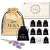 W&A Sacchetti di Lavanda Profumati in Raso (8 pezzi) | Antitarme Naturale | Lavanda di Provenza | Ultima Raccolta | Idea Regalo + Bustina Riutilizzabile | 120g di Fiori (Nero - Oro)