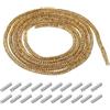 QUARKZMAN 4mm x 1,2m Nastro di Strass Catena con Strass Corda Cristallo Lacci Scarpe per Decorazione Fai Da Te Sneakers Maglioni Creazione di Gioielli Vestiti, Oro con Aghi Connettori