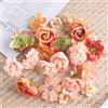 HNLMZ Fiori Finti Artificiali Teste,24 Pezzi Fiore Decorativo Multicolore Simulazione,Mini Fiori Finti Seta,Teste di Fiori Artificiali Decorazioni per Decorazioni da Giardino, Matrimoni e Feste(Arancia)