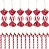 Winwild 18 Pezzi Palline di Natale Grandi, Bastoncino di Zucchero Glitter, Decorazioni per l'Albero di Natale in Rosso e Bianco, Simpatici Ornamenti Natalizi (12CM)