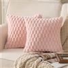 Mandioo 2 Pezzi Federe Cuscini Elegante Decorativi Copricuscini Boho Super Morbido Peluche Moderne velluto Divano Soggiorno Lusso Stile Camera da Letto 40 x 40 cm Rosa