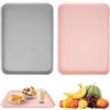 TESSTSY 2 Pezzi Vassoio Plastica Rettangolare, Vassoio Caffe, Vassoio Da Portata in Plastica, Vassoi Fast Food, Vassoio Servizio Rettangolare, per Ristorante, Feste, 29 x 21 cm