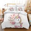 Hoimlm Set di biancheria da letto per bambini, con copripiumino e 2 federe, motivo unicorno, in microfibra, con chiusura lampo (Stile C, 220 x 240cm)