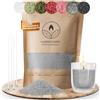 comforder Sabbia per Candele con stoppini, granuli di Cera, Candele Fai da Te, 400 g, Perline di Cera per Candele + 4 stoppini per Candele (Grigio)