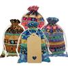 DUGYIRS 32 sacchetti regalo in tela di lino, con coulisse, 13 cm x 18 cm, stile etnico, sacchetti di iuta per gioielli, sacchetti artigianali per compleanni, feste, matrimoni