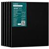 Exerz 24x30cm Tele Intelaiate 5pz - Nero - per Artisti per Pittura/Spessore 1.7cm 280GSM/ Tele prestirate 100% Cotone/T re Strati di Gesso/Prive di acidi/Grana Media - Nero