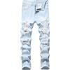 vokkrv 2023 Jeans Uomo Elasticizzati Slim Fit Pantaloni Lunghi Casual Denim Stretch Skinny Moda Jean Strappati Sportiva Jogging Pantaloni con Tasca Autunno Inverno Originale Pantaloni Jeans Vintage