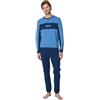 RAGNO Pigiama Uomo in Jersey di Cotone Pantalone Tinta Unita Blu con Polsini alla Caviglia. Maglia Maniche Lunghe Girocollo con Bottoni e Polsini ai Polsi, Blu e Celeste Multicolore Blu E CEL