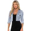 Allegra K Donna Cardigan in Raso per Giacca con Coprispalle Bolero Elegante Formale con Maniche A 3/4 Aperta sul Davanti Grigi XL
