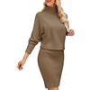 MJGkhiy Vestito Donna Invernale in Maglione Curvy Knit Vestiti Elegante Girocollo Midi Abito Capodanno Dress Caldo Abiti da Festa Cerimonia Tinta Unita Vestiti di Lana Abbigliamento Saldi