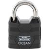 BURG-WÄCHTER Ocean 490 Ni 40 SB - Lucchetto con 2 chiavi, spessore 6,3 mm, resistente all'acqua di mare, corpo in ottone massiccio, doppio blocco, colore: Nero