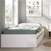 Dmora Letto Singolo Casarole, Sommier per Camera da Letto, Giroletto per Stanza, Struttura Porta Materasso, 96x195 h40 cm, Bianco