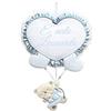 Bubabù Fiocco nascita ORSO CON CUORI A PALLONCINO, PERSONALIZZATO -INDICA IL NOME NELL'APPOSITO SPAZIO CONSEGNA TEMPESTIVA (AZZURRO)